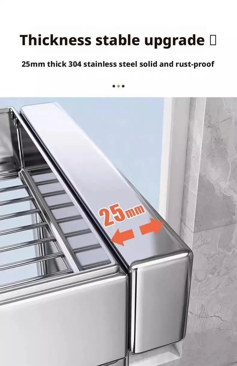 Over Sink Dish Drying Rack Stainless Steel Expandable Drain Bowl Holder Shelf Kitchen Counter Dish Storage Rack Hanger Shelves