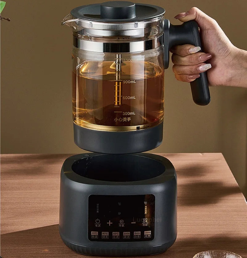 1.3L Electric Kettle With Filter Smart Health Pot Office Temperature Control Glass Flower Teapot Home Tea Maker Auto Thermos