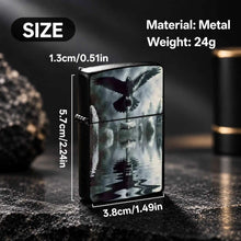 Norse Mythology Themed Lighter With Art Print Of Raven Holding Mjolnir, Misty Ancient Circle Aesthetic Original Design, Portable Delicate Practical Accessory Suitable For Daily Outdoor Gatherings And Various Occasions, Creati