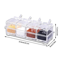 1PC Kitchen Spice Pot 4 Transparent Seasoning Boxes Storage Containers Seasoning Cans Acrylic Seasoning Boxes With Lids Spoons