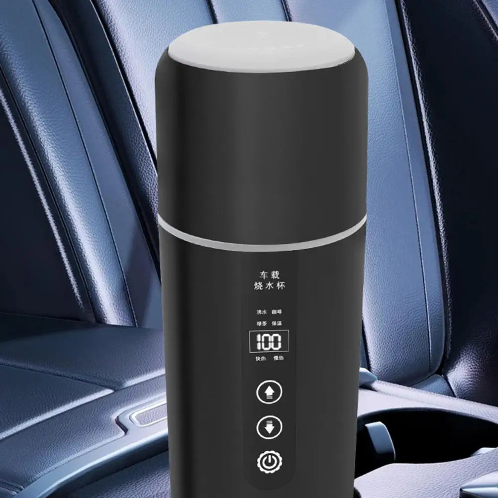 12V/24V Universal Car Electric Kettle,Fast Heating Portable Water Heater Cup For Truck Vehicle Use,Auto Shut-Off Safety Des F7S0