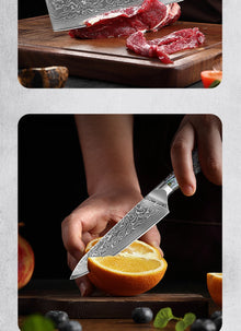 1-7 PCS Kitchen Chef Knife Set Super Sharp Japanese Damascus Steel knife Professional Meat knife Premium Kitchen cooking tools