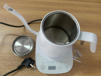 800ml Gooseneck Electric Kettle Hand Brew Coffee Pot Thermo Pot 304 Stainless Steel Teapot Smart Temperature-Control Water Jug