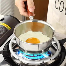 316Stainless Steel Oil Pot Mini Hot Milk Pan Frying Pan Wooden Handle Small Saucepan Boiling Butter Melt Pot Kitchen Accessories