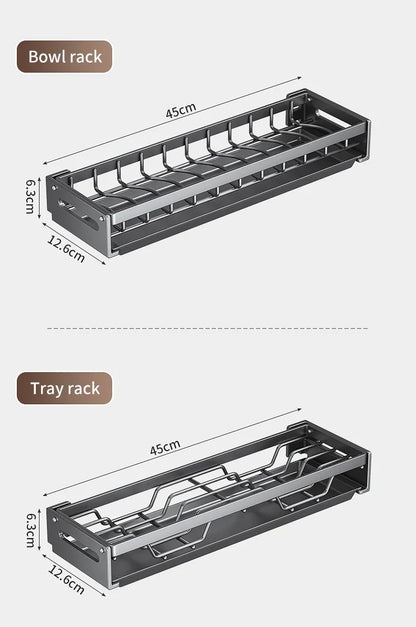 Floating Wall Drainer for Kitchen Dishes Multifunction Divider Spoon Kitchen Accessories Holder Organizers Storage Shelf Rack