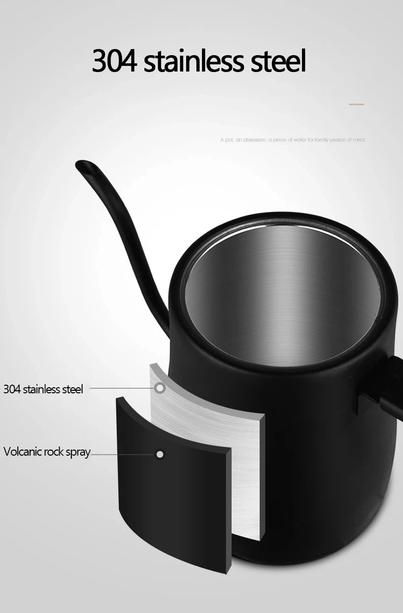 800ml Gooseneck Electric Kettle Hand Brew Coffee Pot Thermo Pot 304 Stainless Steel Teapot Smart Temperature-Control Water Jug