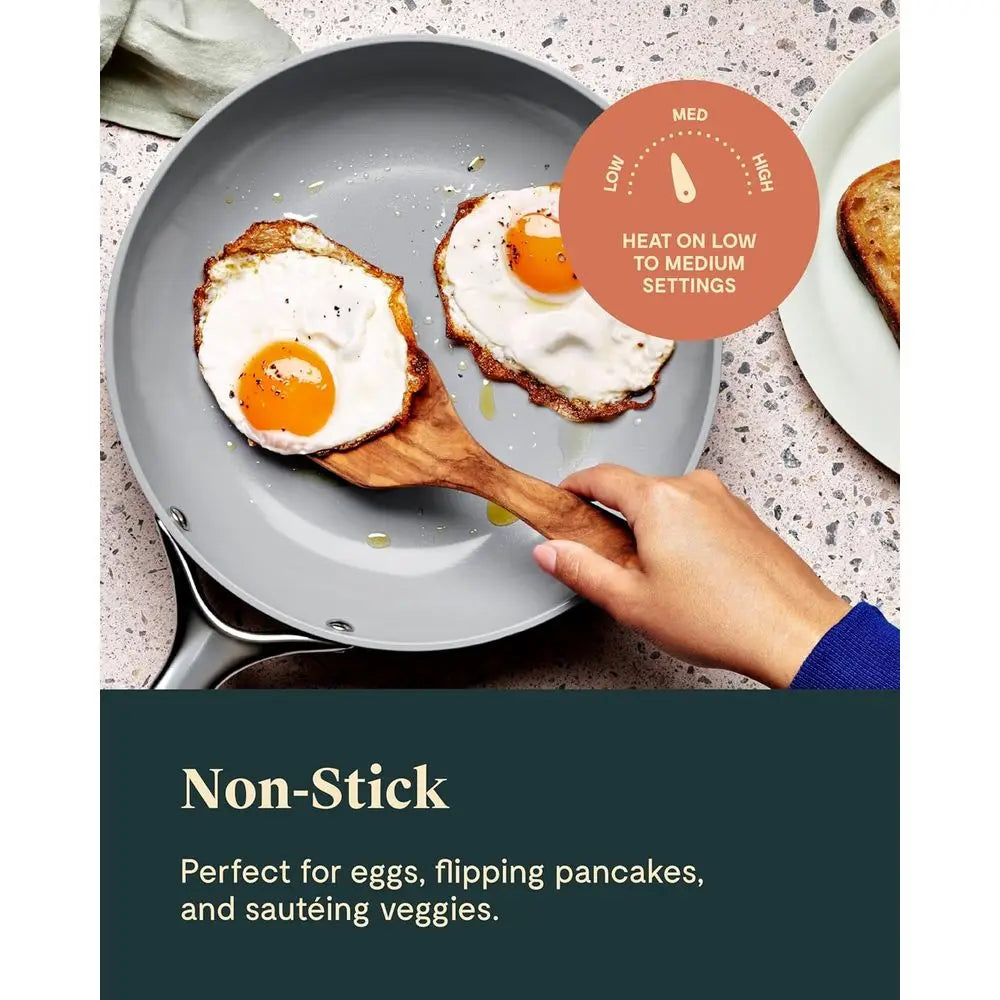 Non-Toxic 2.7 Qt Nonstick Frying Pan with Glass Lid, Oven Safe, Suitable for All Stovetops