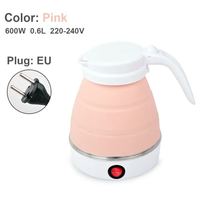 0.6L Mini foldable electric kettle portable electric kettle household travel water heater silicone compression 110V-220V