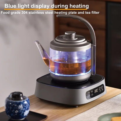 1350W Electric Kettle Fully Auto Bottom Pumping Quick Boiling Kettle Tea Maker Office Glass Temperature Control Teapot 1000ml
