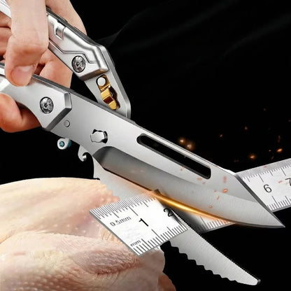 Heavy-duty Stainless Steel Kitchen Scissors, Sharp Multifunctional Food Shears for Cutting Poultry Bones C2612