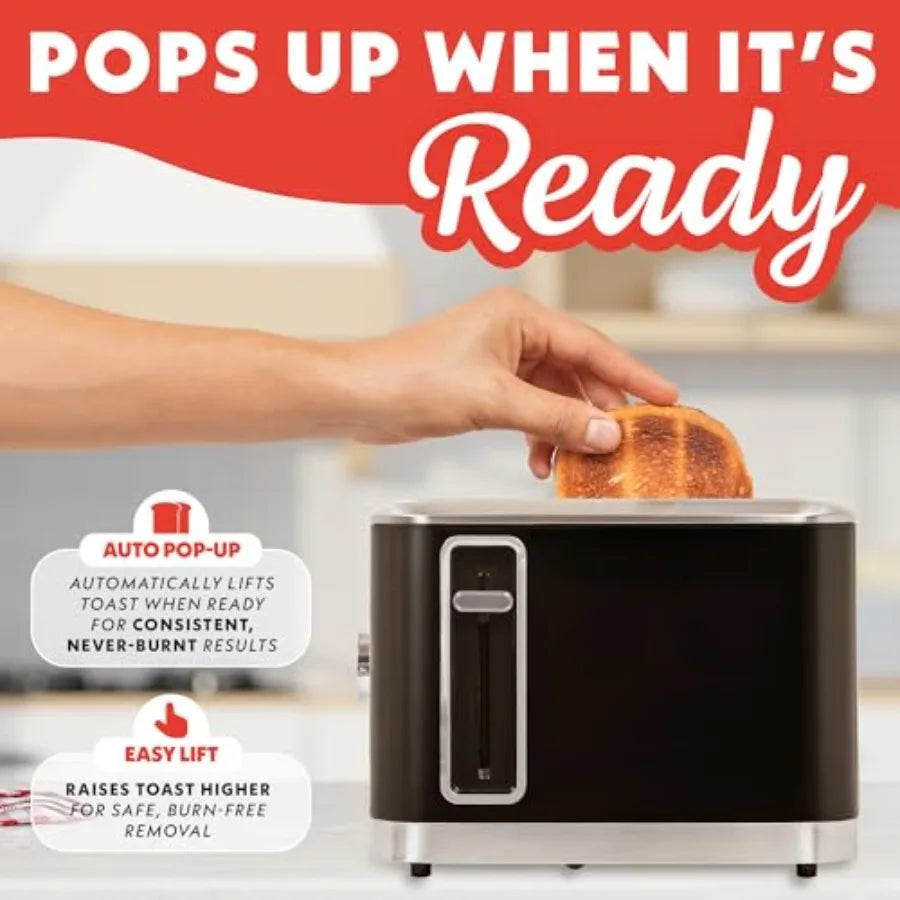 4-Slice Toaster with Dual Independent Controls for Bagel Defrost and Reheat 6 Browning Levels Extra Wide Slots Removable Crumb