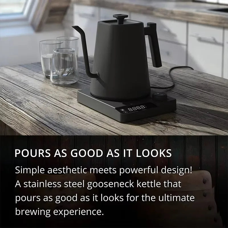Electric Gooseneck Kettle Quick Heating Stainless Steel Pour-Over 1L 1200W Coffee Tea Pot for Hotel Household Coffee Product
