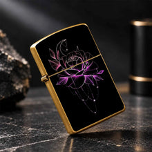 Neon Glow Crescent Moon Rose Lighter, Aesthetic Magenta Line Art Celestial Floral Pattern, Delicate Hangingcharm Decor, Stylish Portable Accessory For Daily Use, Gifting, Outdoor Camping And All Occasions, Smooth Touch A Humo