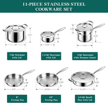 11 Piece Stainless Steel Cookware Set, 3 Ply, Induction Compatible, Oven & Dishwasher Safe