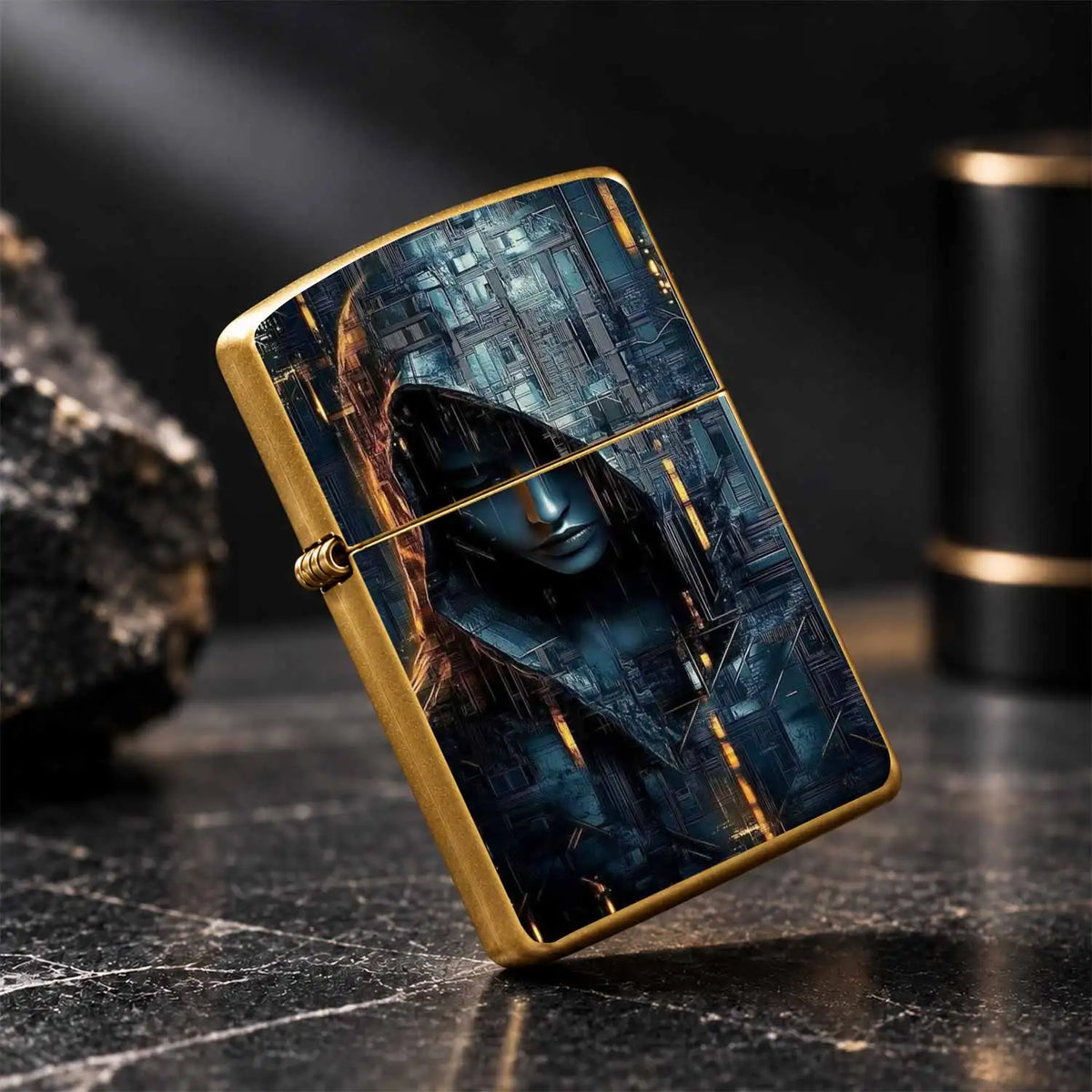 Cyber Virtual Figure Art Print Lighter, Trendy Sci-Fi Vibe Portable Daily Gear, Fits Commute Travel Gatherings All Scenarios, Stylish Unique Practical Carry Item, Ideal Exquisite Gift For Mates Family On Various Occasions A H