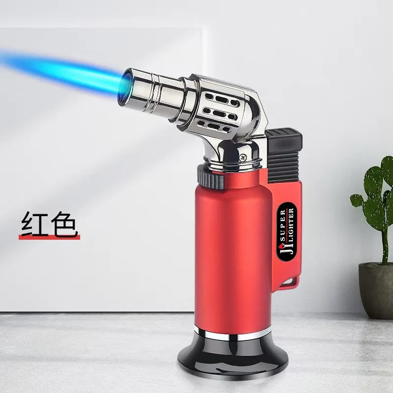 Metal Windproof Turbo Gas Lighters Welding Torch Kitchen Cooking Adjustable Flame Powerful Spray Gun Cigar Lighter For Men Gifts