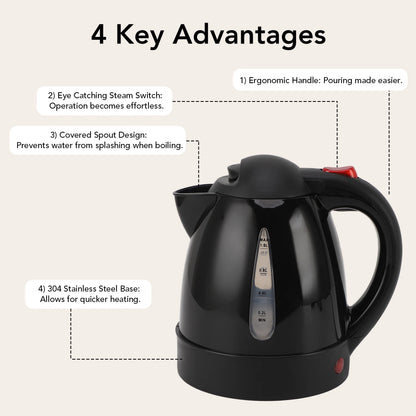 250W Portable Car Electric Kettle with Cigarette Lighter Road Trip 24V Truck Heated Water Tea Coffee Kettle Auto Shut Off 1000ml