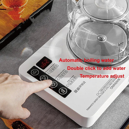1350W Multifunction Automatic Bottom Electric Kettle Temperature Control Glass Teapot Home Tea Brewing Machine Auto Power Off 1L