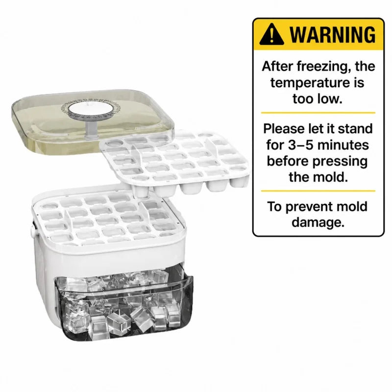 50 Grids Press Type Ice Cube Mold Double-layer Ice Cube Tray with Lid Reusable Ice Box Ice Making Tools Ice Storage Ice Machine