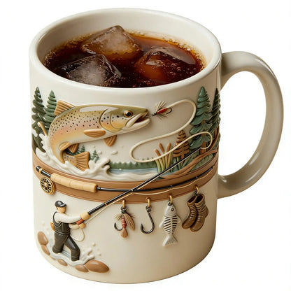 Fishing Mug 350ml Ceramic Funny Novelty Drinkware Fisherman Coffee Mug water Cup For Daily Outdoor Camping Household Use Mug
