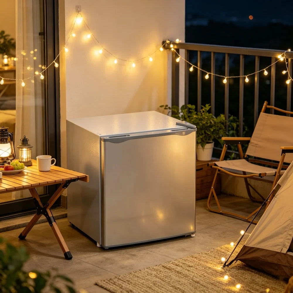 White Mini Refrigerator, Compact Single Door Fridge with 41dB Ultra Quiet Operation, Energy Saving, Small Cooler for Bedroom, Dorm, Office, Apartment, Keep Food & Beverages Fresh All Day