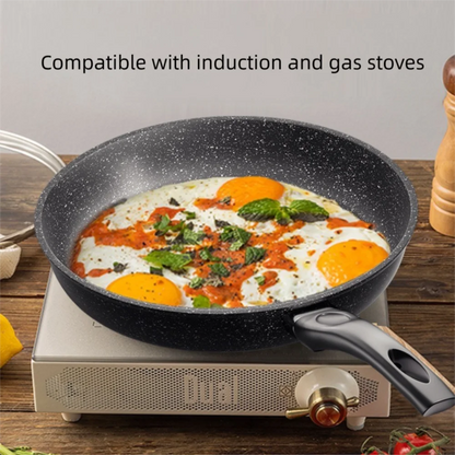22/24/26/28cm Steak Frying Pan with Glass Lid Stone Skillet Cookware Muliti-Purpose NonStick Kitchen Cooking Tools