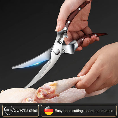 1PC，Multi-Functional Kitchen Scissors Chicken Bone Scissors Non-Slip Handle Chicken Wings Fish BBQ Scissors Kitchen Stuff