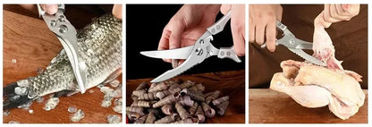 Kitchen Scissors Chicken Bone Kitchen Shears,Duck Fish Cutter Stainless Steel Fish Scissors Scale Clean Cook Scissors Knife