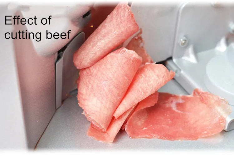 220V Electric Meat Slicer, Commercial Mutton Beef Lamb Cutter, Automatic Vegetable & Bread Slicing Machine, Stainless Steel Food