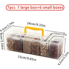 7-Piece Lidded Sealed Spice Container Set (1L+6S) - PP Food-Safe, Removable Divided Jars for Spices, Herbs & Kitchen Organizing