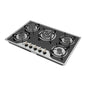 5 Burner Gas Hob Stainless Steel, LPG/NG Convertible Cooktop With 5 Individual Burners, Natural Gas Cooktop With Cast Iron Grates for Kitchen