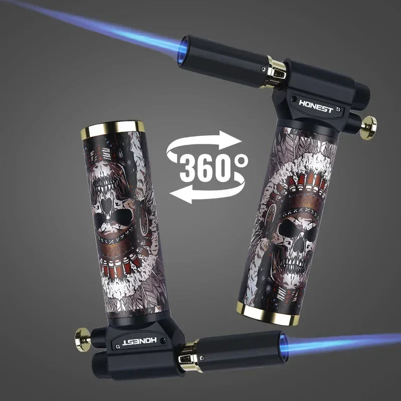 HONEST Cigar Welding Gun Lighter Metal Windproof Multi Functional Outdoor Barbecue Kitchen Turbine Torch Butane Gas Lighter