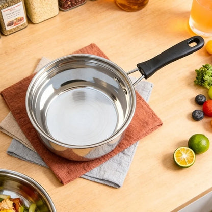Glass Lidded Stainless Steel Saucepan with Multi Layer Base for Uniform Heating on Gas Induction Electric and Ceramic Stoves