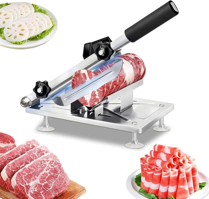 Upgraded Stainless Steel Manual Frozen Meat Slicer Meat Cutter for Beef Mutton Bacon Home Food Slicing Machine Hot Pot BBQ