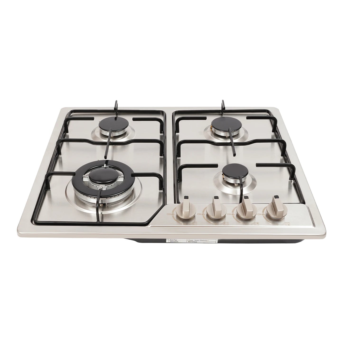 4 Burners Stainless Steel Gas Stove,  22″x20″ Built-In Natural Gas Cooktop  Gas Stove Top with Sealed Burner, Pulsed Ignition, Thermocouple Protection