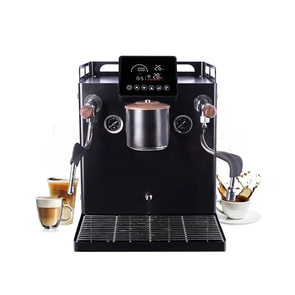 Commercial Rotary Pump Coffee Machine - Single Group 9Bar Dual Boiler 3200W for Small Café with Automatic Water Supply
