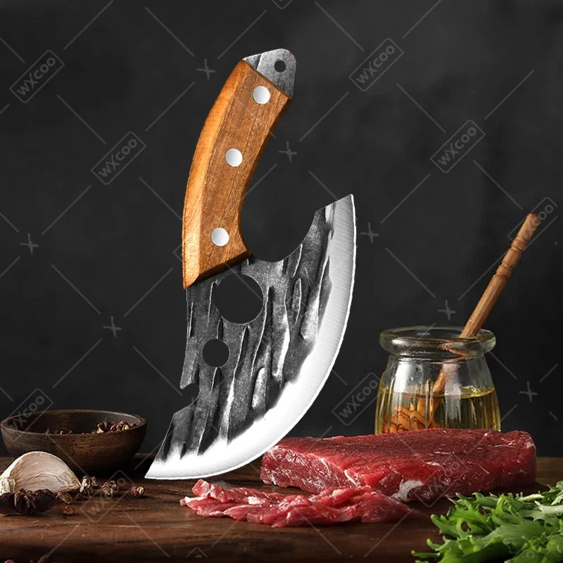 WXCOO Forged Butcher Bone Cutter Kitchen Knife Stainless Steel with Sheath 1~8pcs Chef Fruit Knives Scissor BBQ Cooking Boning