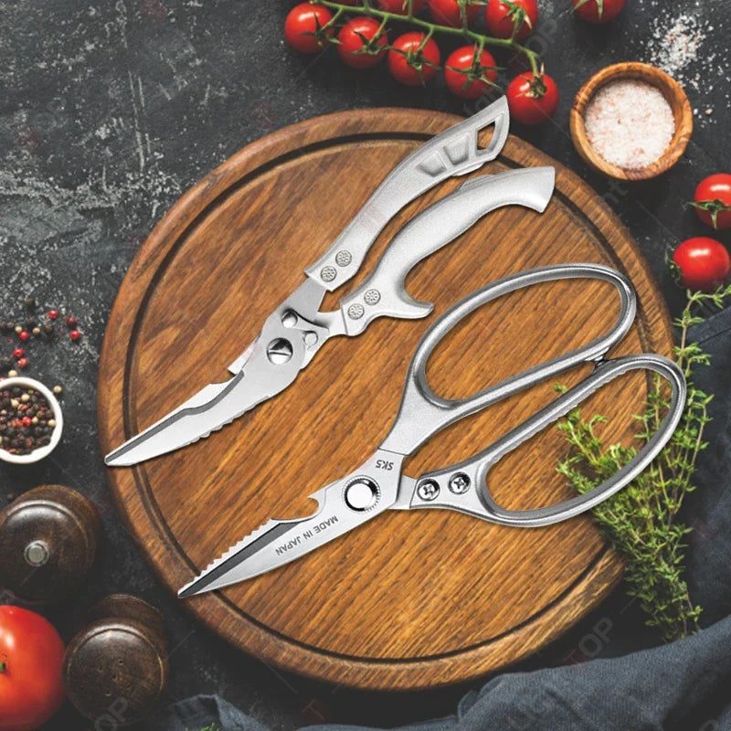 Kitchen Scissors Set Stainless Steel Chicken Bone Scissor Multifunctional Scissors Fish Scales Duck Meat Shear Cooking Tool