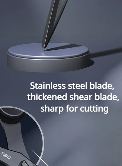 Deli 210/175mm Black Stainless Steel Scissors Business Office Stationery Home Tailor Shears Kitchen Knife Cutter Cutting Tool