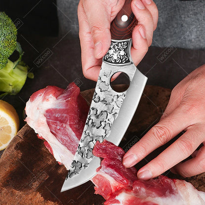 WXCOO Handmade Forged Knife Butcher Cleaver Knife Meat Cutting Japanese Kitchen Pork Bone Shaving Knives Boning Knife