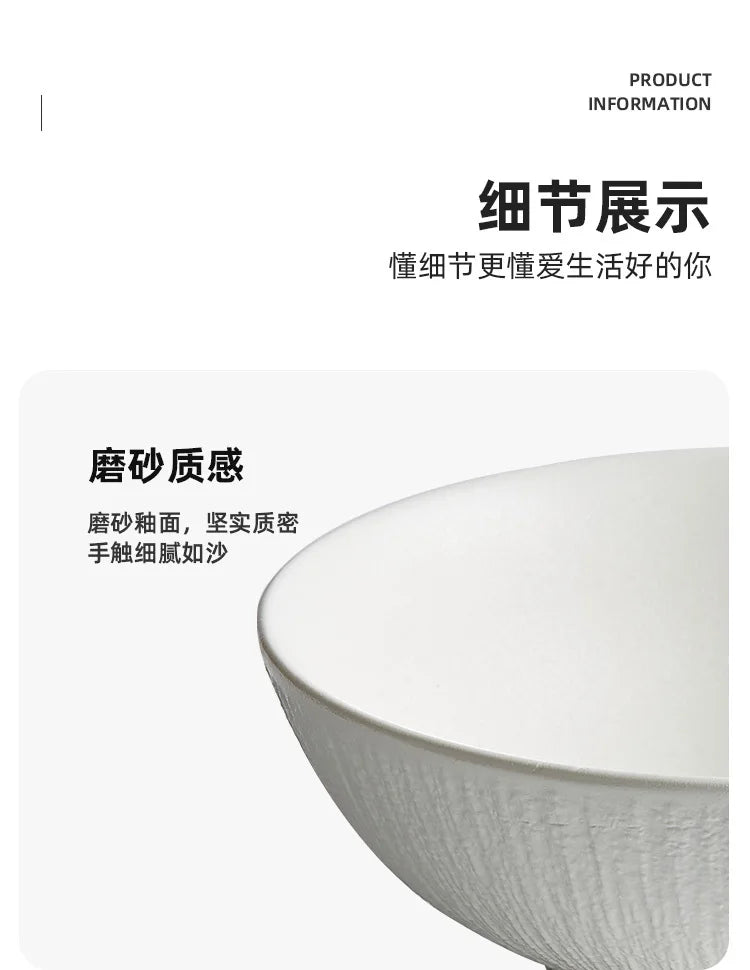 Black and white ceramic tableware, plates, plates, household eating bowls, soup bowls, high-end luxury Japanese tableware sets.