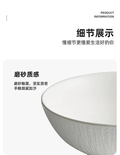 Black and white ceramic tableware, plates, plates, household eating bowls, soup bowls, high-end luxury Japanese tableware sets.