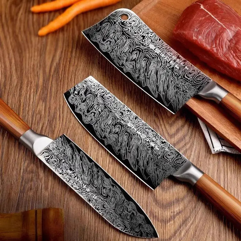 Japanese Style 4-Piece Kitchen Knife Set-Stainless Steel Chef Knives, Multifunctional Kitchen Knives for Home and Restaurant Use