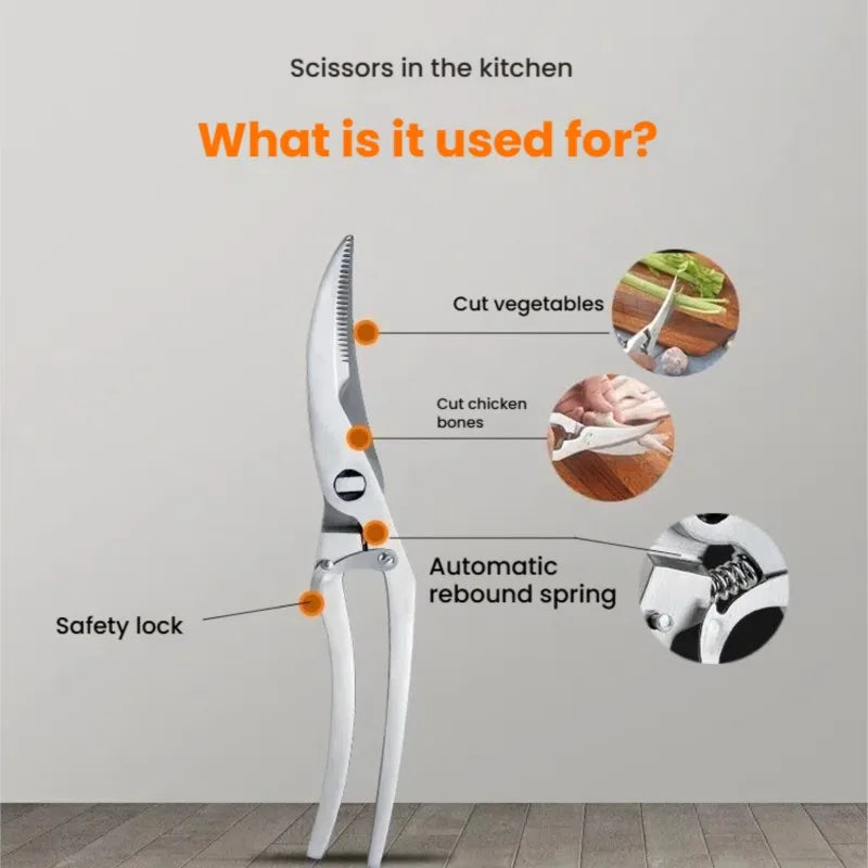 Extra Sharp Kitchen Scissors Stainless Steel Heavy Duty Sharp Kitchen Scissors Meat Scissors Cooking Scissors For Meat
