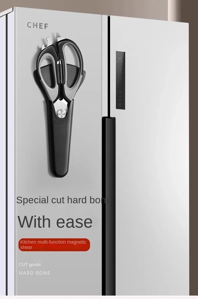All-Powerful Kitchen Scissors 5-in-1 Multi-Tool: Cuts Bones Opens Bottles Cracks Nuts Stainless Steel Heavy Duty Shears for Home