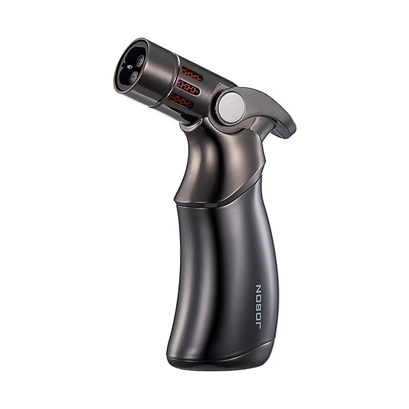 JOBON Visible Gas Four Torch Lighter Windproof Spray Gun Cigar Lighter for Kitchen Cooking Jewelry Welding Safety Lock