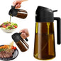 Oil Spray 470ml-2-in-1 Kitchen Oil Spray, Air Fryer, Salad, Vinegar and Kitchen Accessories Dispenser-Black