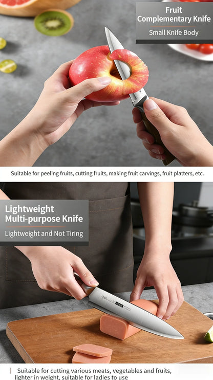 New Upgaded Complete 4-Piece Knife Set with Box - Stainless Steel Cleaver, Chef, Slicing & Paring Knives for All Kitchen Needs