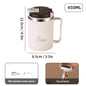 450/500ml 304 Stainless Steel Coffee Cup With Strainer & Spoon Double Wall Insulated Mug Student Portable Drinking Cup Drinkware