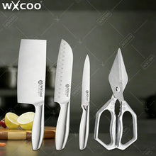 WXCOO Professional Scissor Set Stainless Steel Kitchen Knives BBQ Meat Cutting Japanese Santoku Knife Kitchen Supplies